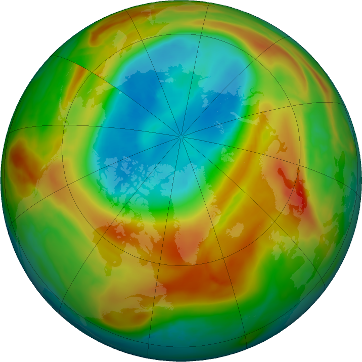 Arctic ozone map for 07 March 2020